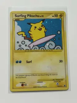 Pokemon TCG Surfing Pikachu 114/111 2009 Rising Rivals Secret Rare LP/NM - Image 2