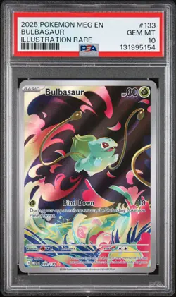 2025 POKEMON MEG EN-MEGA EVOLUTION ILLUSTRATION RARE #133 BULBASAUR PSA 10 - Image 1