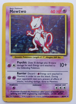 Mewtwo Pokemon Card Holo WOTC 10/102 Base Set Rare Vintage 1999 Original MP - Image 1