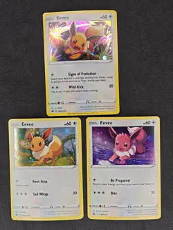 Eevee Holo Promo 3 Card Lot SWSH095, SWSH127, SWSH118 Pokemon Card NM to NM- - Image 1