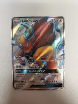 Tauros GX - 144/149 - Pokemon Sun & Moon Base Set Full Art Ultra Rare Card NM - Image 1