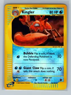 Pokemon Card - Kingler 50/165 - Expedition Base Set - Reverse Holo - Image 1