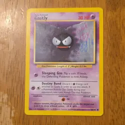 Pokemon Gastly Base Set 50/102 English Common 30 HP Wizards of the Coast Card - Image 1