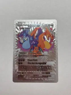 Charizard, Charizard & Charizard GX HP1320 TAG TRIO Silver Foil Fan Art Card NM - Image 1