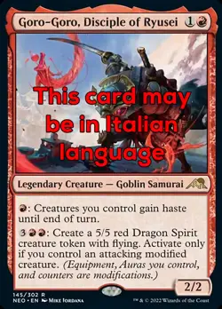 MTG GORO-GORO, DISCIPLE OF RYUSEI EXC - GORO-GORO, DISCEPOLO DI RYUSEI - NEO - Image 1