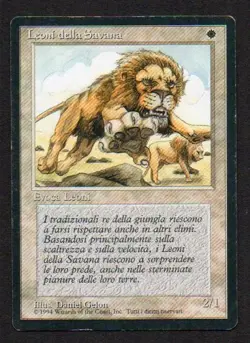 MtG Savannah Lions Leoni della Savana (Foreign Black Bordered) ITA - Image 1