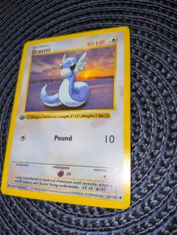 Pokemon TCG Dratini 1st Edition Base Set (Shadowless) 26/102 1999 LP - Image 2