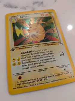 Raichu 14/62 - Holo Rare - 1st Edition Fossil Set - 1999 Pokemon WotC - Image 2