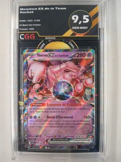 Carte Pokemon FR Mewtwo ex de la Team Rocket (SVP 205) SV Black CGG 9,5 28280028 - Image 1