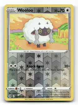 Wooloo 222/264 - Fusion Strike Reverse Holo - Pokemon Card NM/M - Image 1