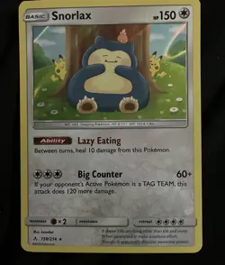 Pokemon Snorlax Holo Rare Card 158/214 SM Unbroken Bonds NM - Image 3