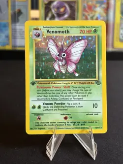 Pokemon TCG Venomoth 1st Edition Jungle Holo Rare LP - Pokemon Card Vintage - Image 3