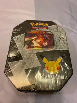 Pokemon Celebrations 25th Lance's Charizard V Tin Factory Sealed FREE SHIPPING - Image 1
