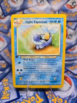 Vintage Pokemon TCG Light Vaporeon Neo Destiny Card 52/105 Unlimited Near Mint - Image 1