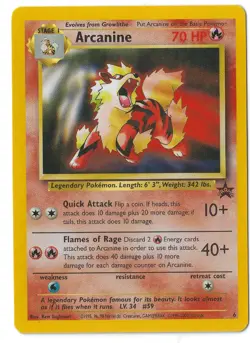 Arcanine WOTC Black Star Promo 6 Pokemon Card 2000 LP - Image 3