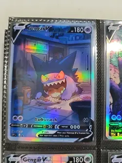 Lot of 9 Custom holo fanart mixed V Pokemon Trading Card Sleeved & Top Loaded!! - Image 3