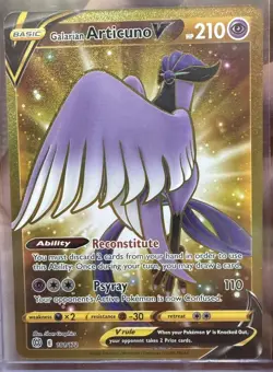 Pokemon TCG Galarian Articuno v 181/172 Brilliant Stars Gold Secret Rare Card - Image 1