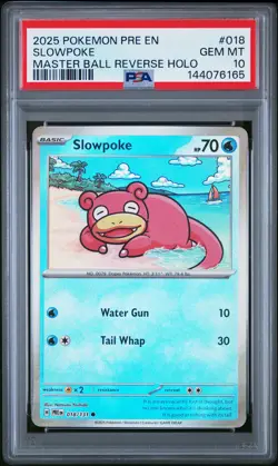 2025 POKEMON PRE EN-PRISMATIC EVOLUTIONS #018 SLOWPOKE PSA 10 - Image 1
