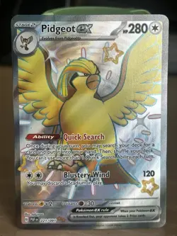 Pokemon Pidgeot EX SV: Paldean Fates Shiny Ultra Rare Holo 280 HP Card 221/091 - Image 1