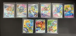 Pokemon Full Set of 9 First Partner Series 1 Illustration Collection English NM - Image 3