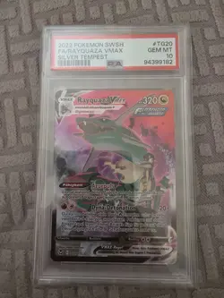 2022 POKEMON SWORD & SHIELD SILVER TEMPEST #TG20 FULL ART/RAYQUAZA VMAX PSA 10 - Image 1