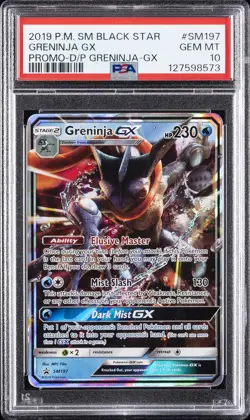 2019 POKEMON SM BLACK STAR PROMO #SM197 GRENINJA GX PSA 10 - Image 1