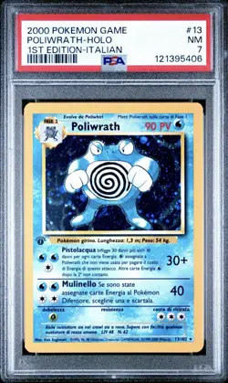 2000 Pokemon ITALIAN 1st Edition Base Set Poliwrath Holo 13/102 PSA 7 NM - Image 1