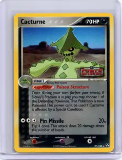 Cacturne Reverse Holo (27/108) - Pokemon TCG - Power Keepers - LP+ - Image 1