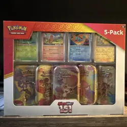 Pokemon Scarlet & Violet 151 Mini Tin 5-Pack Box Special Edition Pikachu - Image 1