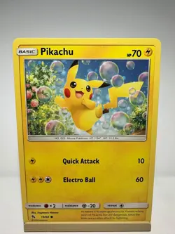 Pikachu 19/68 Common Hidden Fates Pokemon Lightly Played - Image 1
