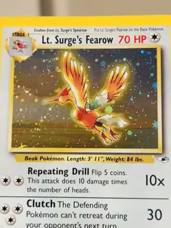 Lt. Surge's Fearow 7/132 Gym Heroes Holo Rare Pokemon Collect Trade Fan - Image 5