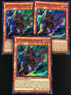 YUGIOH THE PHANTOM KNIGHTS OF SILENT BOOTS WIRA-EN002 1ST SUPER X3 (NM) - Image 1
