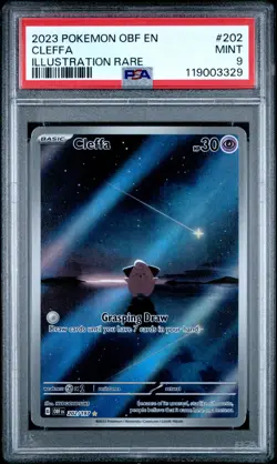 2023 POKEMON OBF EN-OBSIDIAN FLAMES#202 CLEFFA ILLUSTRATION RARE PSA 9 - Image 1