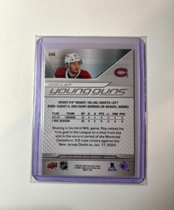 2024-25 Upper Deck Joshua Roy Young Guns #246 UD Series 1 Rookie - Image 2