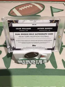2024 Topps Inception Jayden Daniels / Caleb Williams Dual Rookie Patch Auto /75 - Image 2