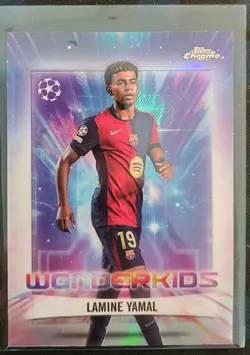 Topps Chrome 2024/25 UEFA UCC Lamine Yamal Wonderkids WK-1 Barcelona Mint - Image 1