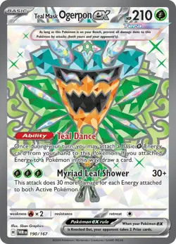 Teal Mask Ogerpon ex Ultra Rare SV06: Twilight Masquerade 190/167 NM - Image 1