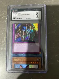 Yugioh CGC 9 CRAZY ERROR Skill drain Rescue Rabbit Ultra Rare Misprint!! RA02 - Image 2