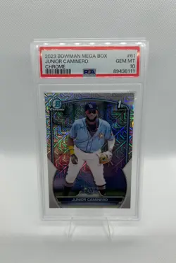 2023 Bowman Chrome Junior Caminero Mojo Refractor Rookie Card #BCP-61 PSA 10 - Image 1