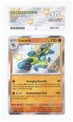 ACE 10 Lucario 174/091 Shiny Rare 2024 Paldean Fates Holo Pokemon TCG - Image 1