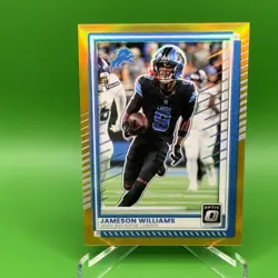 2025 Panini Donruss Optic Jameson Williams Gold #07/10 Detroit Lions - Image 1