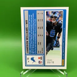 2025 Panini Donruss Optic Jameson Williams Gold #07/10 Detroit Lions - Image 2