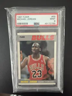 1987 FLEER #59 MICHAEL JORDAN PSA 9 - Image 1