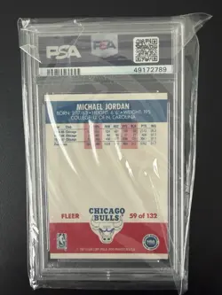 1987 FLEER #59 MICHAEL JORDAN PSA 9 - Image 2