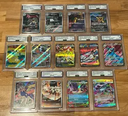 13 x Bundle AGS 10 9.5 9 Graded Pokemon Slabs Phantasmal Flames Black Bolt Mega - Image 1