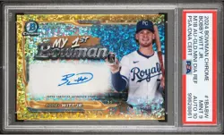 2024 Bowman Chrome BOBBY WITT JR. MY 1ST BOWMAN GOLD 02/50 ROYALS PSA 9 AUTO 10 - Image 1