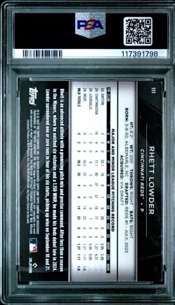 2025 Topps Chrome Black - Rhett Lowder (RC) - PSA 10🔥 - Image 2