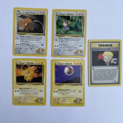 Gym Challenge Lot– Lt. Surge’s Pokemon 4 Cards C/UC LP WOTC Pokemon TCG Vintage - Image 1
