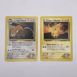 Gym Challenge Lot– Lt. Surge’s Pokemon 4 Cards C/UC LP WOTC Pokemon TCG Vintage - Image 3