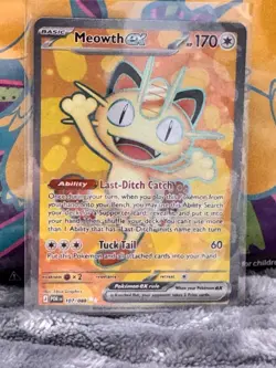 Pokemon Meowth EX 107/088 Foil Card EN 2026 170 HP Last-Ditch Catch Tuck Tail - Image 1